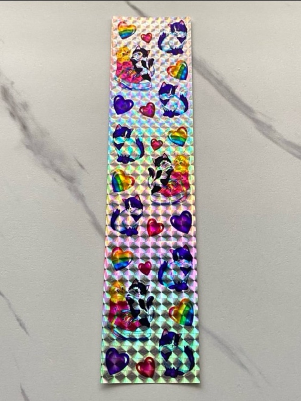 VTG Lisa Frank Sneaker Kittens complete prism sticker strip